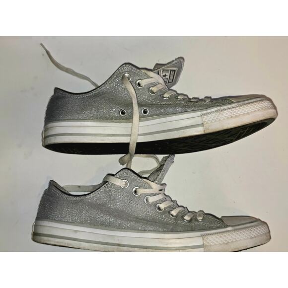Silver Glitter Chuck Taylor All Stars Women's Size 11 - Picture 1 of 7